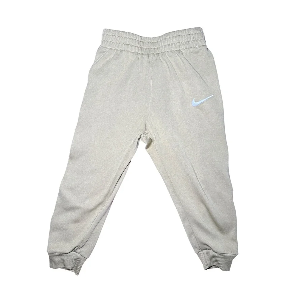 Nike Tracksuit Set Boys 4T Khaki Dri-FIT Zip Hoodie and Joggers - Picture 4 of 7